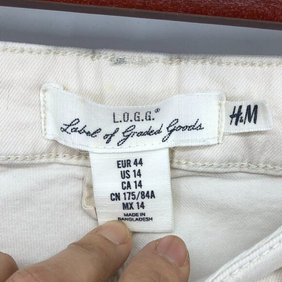 H&M Label  Of Graded Goods LOGG beige Skinny Jeans size 14 - Picture 10 of 16